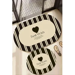 Lessentiel Maison Set prostirki za kupatilo Best Wish, 2 komada, Crno-beli