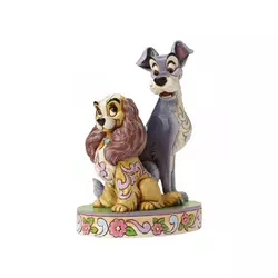 THE JIM SHORE Lady and Tramp 60th Anniversary Figurine - 4046040 Disney, 17 cm