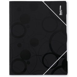 Mapa z gumo A4 Black and White black