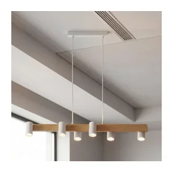Brilagi - Luster na sajli SELE 6xGU10/30W/230V bela/dekor hrasta