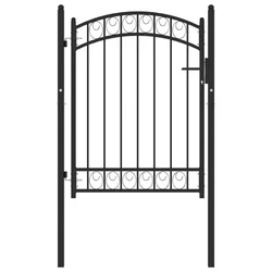 Vrata za ogradu EMMEN s lučnim vrhom čelik 100x98,5 cm crna