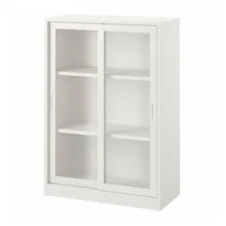 TONSTAD Element s kliz. stakl. vratima, prljavobela, 81x37x116 cm