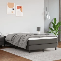 Madrac s džepičastim oprugama srednje tvrdoće sivi 120x200x20cm umjetna koža