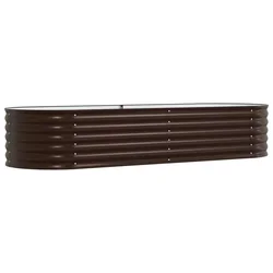 Vidaxl Dvignjena gredica Rjava 240 x 80 x 44 cm Jeklo