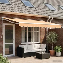 Ručno sklopiva tenda Pijesak 4,5 × 3,5 m Poliester i aluminij