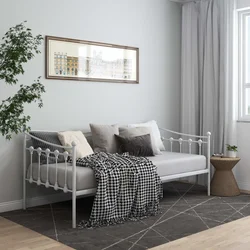 vidaXL Posteljni okvir bel kovinski 90x200 cm