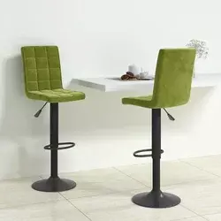 Barski stolci 2 kom svjetlozeleni baršunasti
