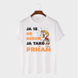 MAFIMI Muška majica Ja se ne derem ja tako pričam, Bela