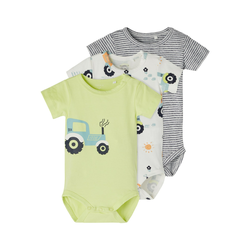 NAME IT Confezione Da 3 Body Per Bimba In Cotone Sostenibile - Chiusura A Pressione, Pratico E Morbido Per Neonato