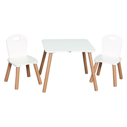 FREEON stol in mizica athena z dvema stolčkoma - bela