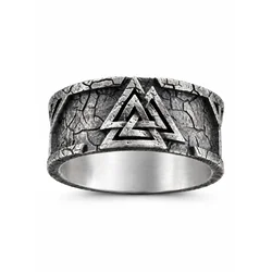 REYTEL Prstan VALKNUT. RUNES srebrna
