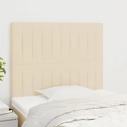 Vidaxl Vzglavje postelje kremne barve 100x5x118/128 cm blago