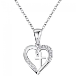 Ogrlica Elegant Cross - Srebrna KP28756