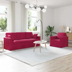 Vidaxl Kavč 2 pcs Vinorodna rdeča