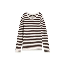 TOM TAILOR Pulover rjava / bela