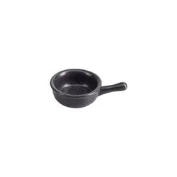 Mini bowl with handle, porcelain, 9.5 cm, black, Seasons - Porland