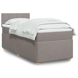 vidaXL Box spring postelja z vzmetnico taupe 90x200 cm blago