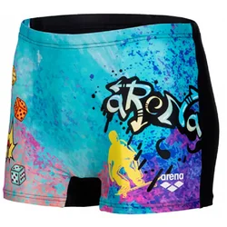 Arena boys swim short placement black/multi 152cm