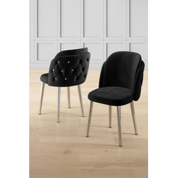 HANAH HOME Set stolica (6 komada) Axle Black Chrome