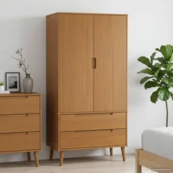 vidaXL Garderobna omara MOLDE Karamelna 90 x 55 x 175 cm
