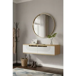 Hanah Home komoda Meyra 120, 120 cm, hrast Sapphire / bela / zlatna