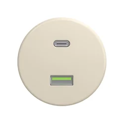 Reblig - Retro USB utičnica A+C bez okvira bež