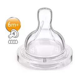 Avent silikonska cucla classic brz protok 6m+