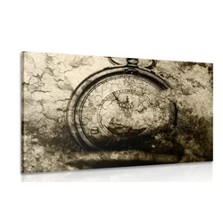 Slika starinska ura v sephia izvedbi - 60x40