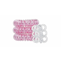 InvisiboBBle The Traceless Hair Ring darilni set gumica za lase Original 3 ks Rose Muse + gumica za lase Nano 3 ks Crystal Clear