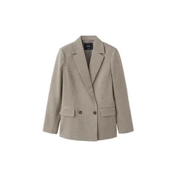 MANGO Blazer CHARLOTT rjava/črna/bela