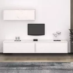 3-dijelni TV ormarić bijela borovina od punog drva