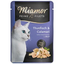MIAMOR Vlažna hrana za mačke, Fileti u želeu tuna i kalamari Feine Filets, 100g