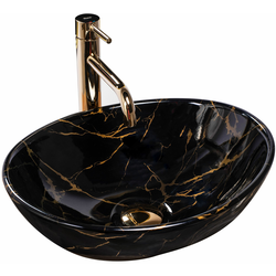Rea Sofia Black Marble Shiny countertop umivalnik