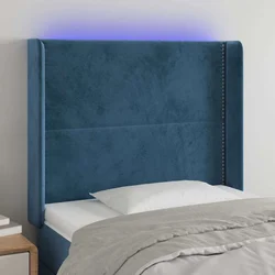 LED uzglavlje tamnoplavo 83x16x118/128 cm baršunasto