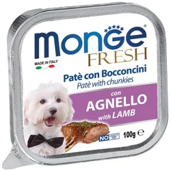 MONGE FRESH PATE IN KOŠČKI Z JAGNJ.100G