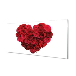 tulup.si Slika na steklu Srce vrtnic 125x50 cm 4 obešalnika