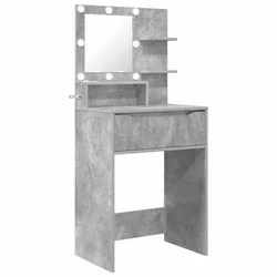 Vidaxl Toaletne mize za spalnice Betonsko siva 80 x 39,6 x 135 cm