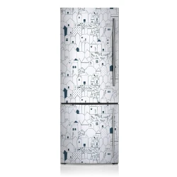 tulup.si Nalepka za hladilnik Hiše 70x190 cm