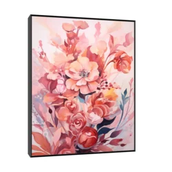 Canvas Slika na platnu Cvetna Čarolija, Sa ramom, 60 x 75 cm, Crni