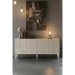 Hanah Home komoda Gumus 180, 180 cm, bela / travertin