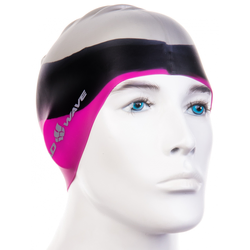 Swim cap mad wave multi big silicone pink