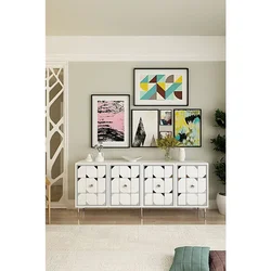 Hanah Home komoda Moka 180, 180 cm, bela / srebrna
