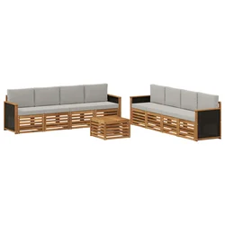 Setovi sofa s jastukom 9 pcs Čvrsto drvo akacije