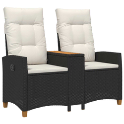 Rekreativna klupa s stolom Crna i krem-bijela 126 x 65 x 112 cm