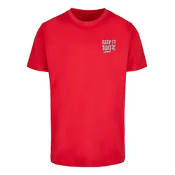 Mister Tee Majica Keep It 100% siva/živo rdeča