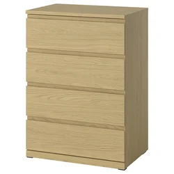 STORKLINTA Komoda s 4 fioke, im. hrastovine, 70x50x98 cm