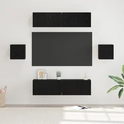 Set TV komoda Zidne 6 pcs Crni hrast Konstruirano drvo