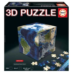 Puzzle kocka Worldmap 3D Cube Educa 216 delov od 8 let
