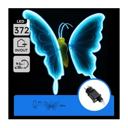 Aigostar - LED spoljašnja dekoracija 372xLED 60 cm IP44 leptir/plava