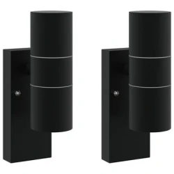 Vanjska zidna lampa 2 pcs Crna 7 x 10 x 22 cm